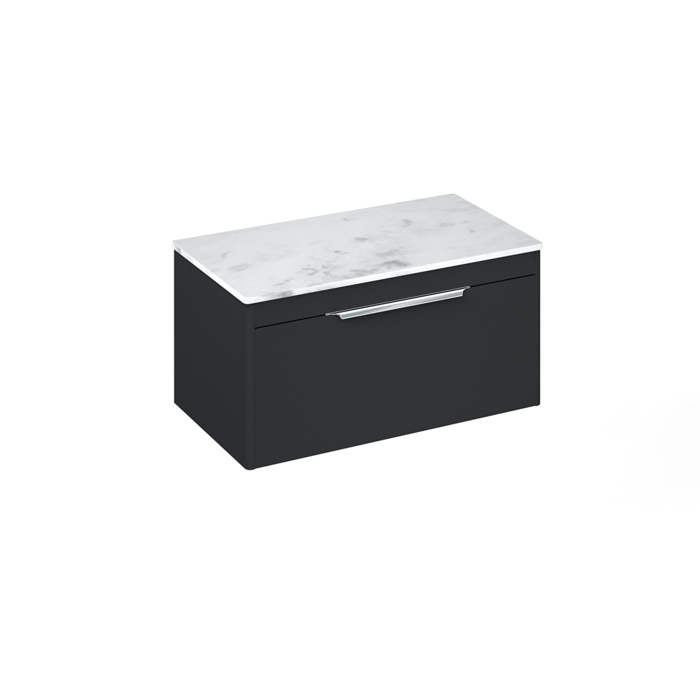 Shoreditch 85cm single drawer Matt Grey with Carrara White Worktop