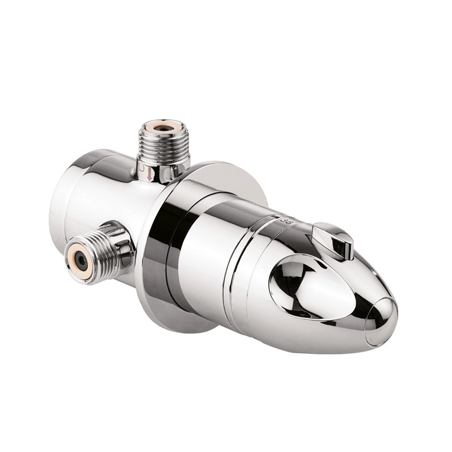 Thermostatic douche valve with back plate