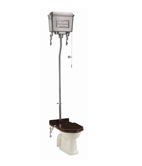 Standard high level WC with dual flush aluminium cistern