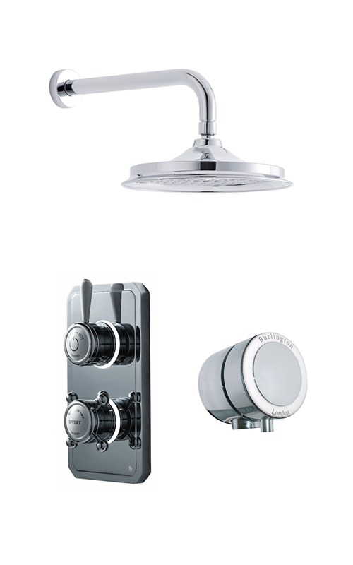 Classic 1910 dual outlet bath shower set with wall arm  - high pressure