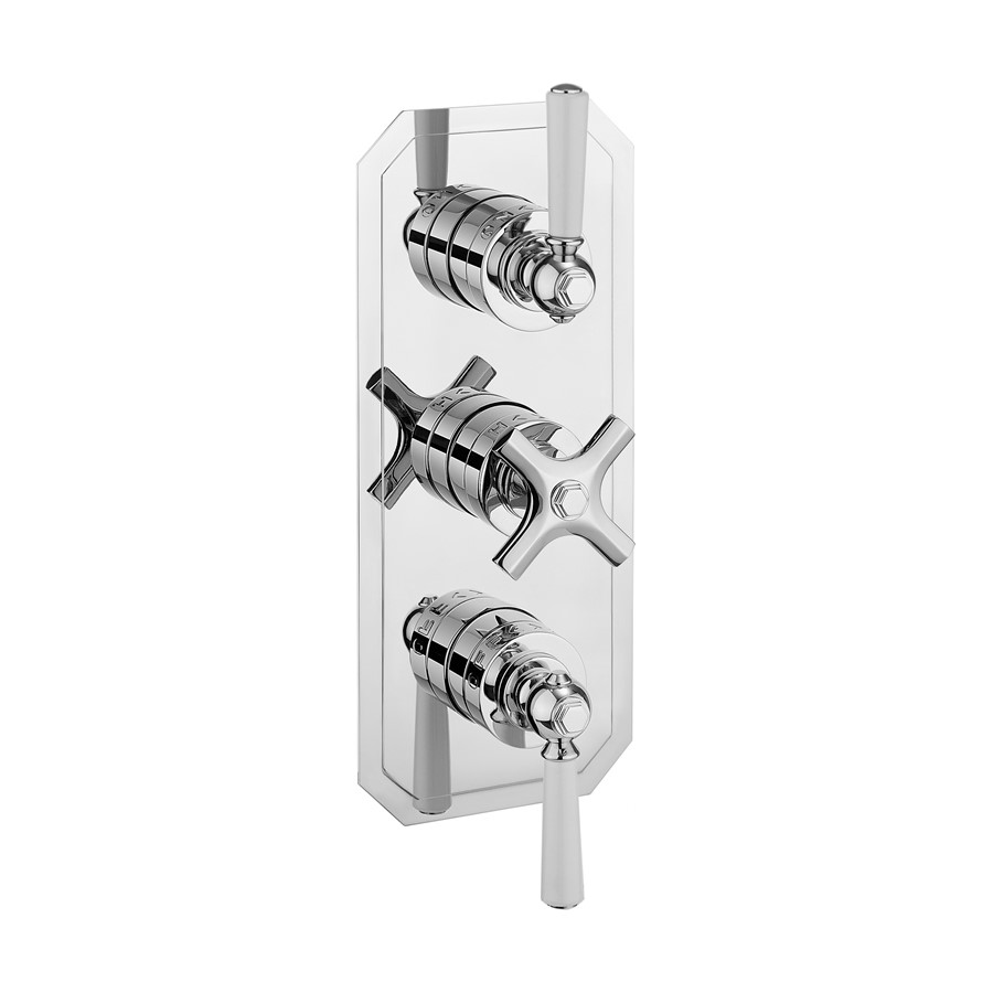 Waldorf Lever slimline thermostatic shower valve with 3 way diverter