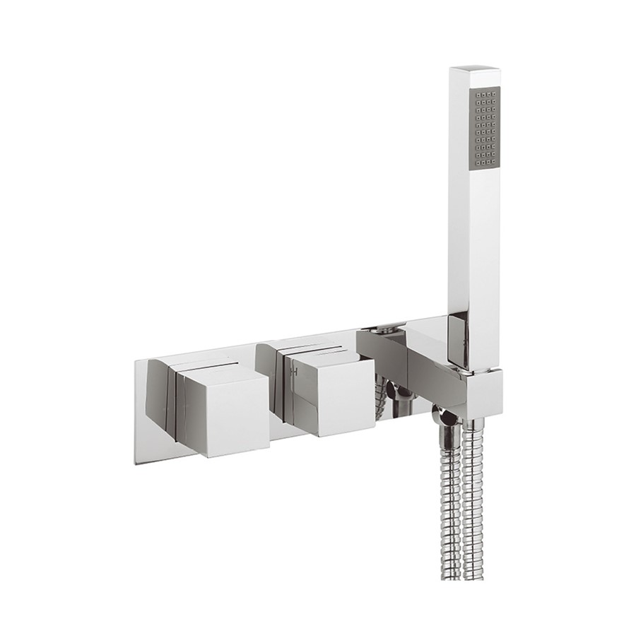 Water Square Thermostatic Shower Valve with 2 Way Diverter & Handset
