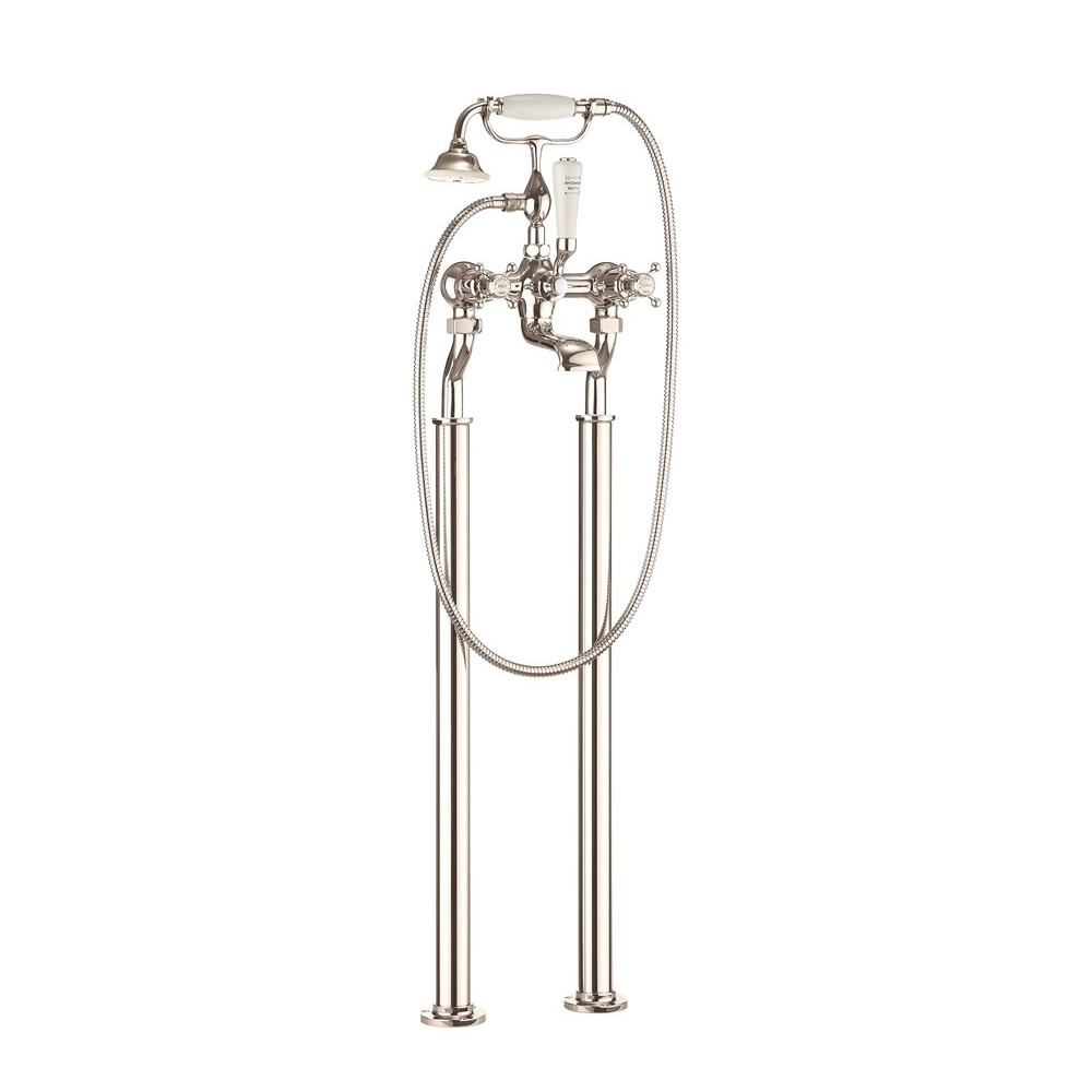 Belgravia Crosshead Bath Shower Mixer with Kit & Legs - Nickel