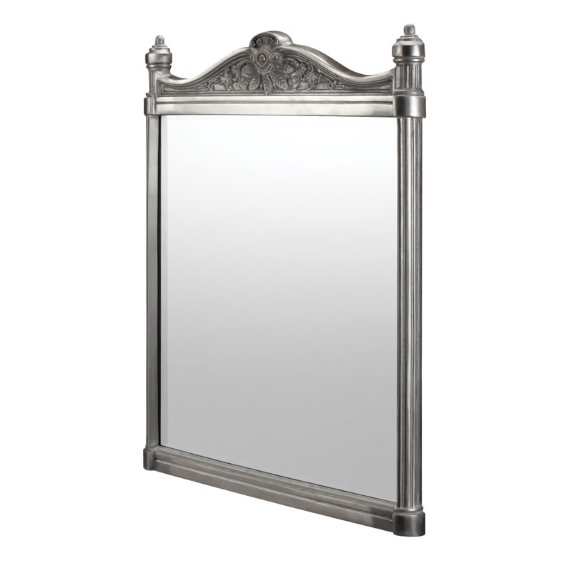 Brushed aluminium frame mirror