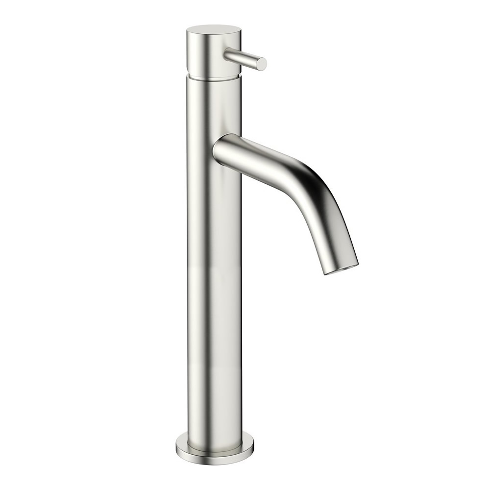 MPRO Tall Basin Mixer - Brushed Stainless Steel Effect