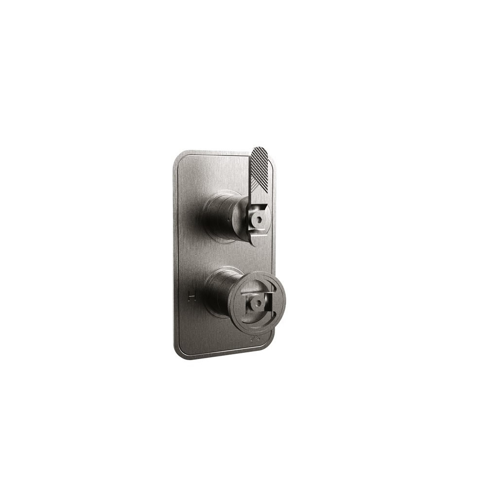 UNION Single Outlet Thermostatic Shower Valve with Lever Control - Brushed Black Chrome