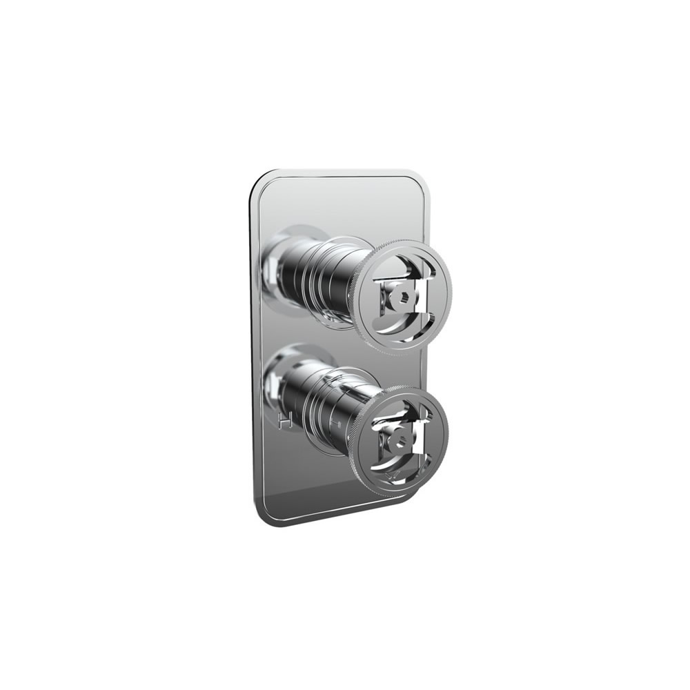 UNION Thermostatic Shower Valve with 2 Way Diverter Multi-flow Wheel Control - Chrome