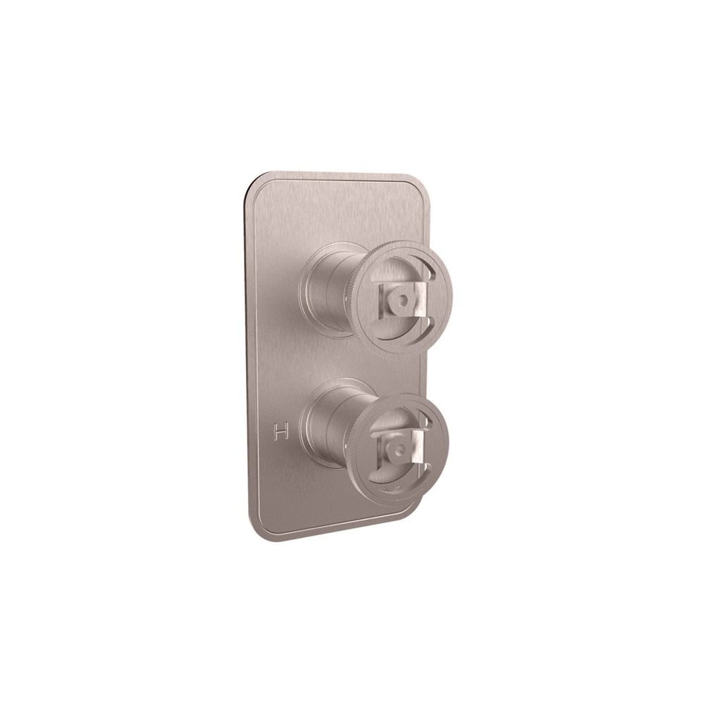 UNION Thermostatic Shower Valve with 2 Way Diverter Multi-flow Wheel Control - Brushed Nickel