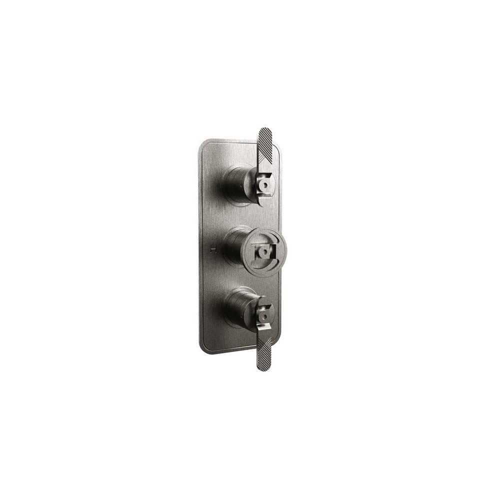 UNION Thermostatic Shower Valve with 2 Way Diverter Lever Control - Brushed Black Chrome