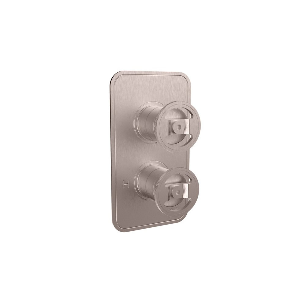 UNION Thermostatic Shower Valve with 3 Way Diverter Wheel Control - Brushed Nickel