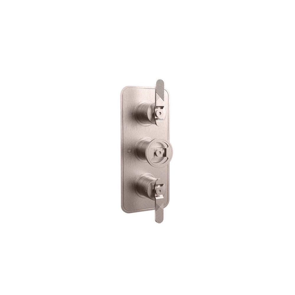 UNION Thermostatic Shower Valve with 3 Way Diverter Lever Control - Brushed Nickel