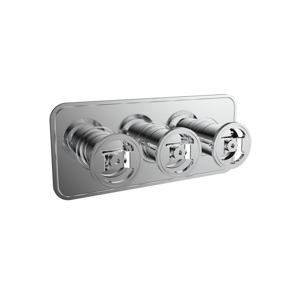 UNION Thermostatic Shower Valve with 3 Way Diverter Wheel Control - Chrome